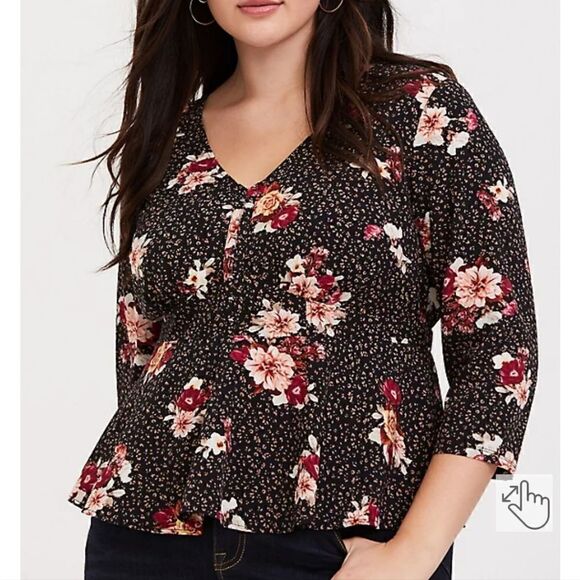 TORRID PEPLUM CHABLIS CORSET BACK TOP size 6 NWOT - Picture 3 of 9